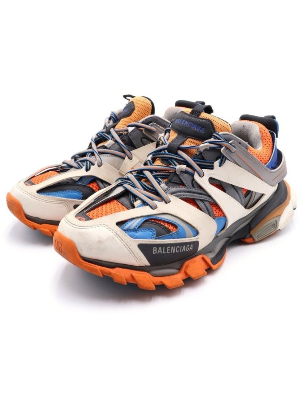 Balenciaga Track Trainers Low Cut Sneakers White Orange Blue - Picture 2 of 6